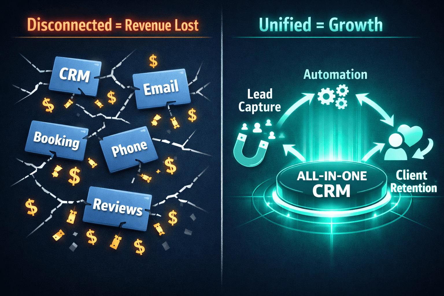 Fragmented tech stack vs Unified Business Operating System